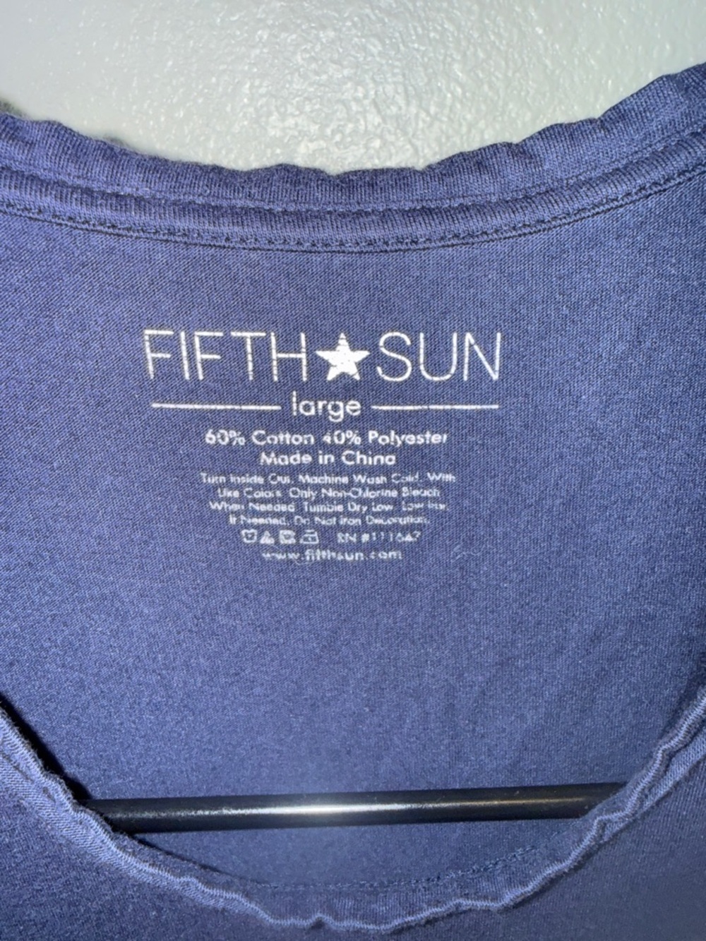 Fifth Sun Navy Tank Top with Red, White and Blue Bull Skull Graphic - Picture 2 of 5